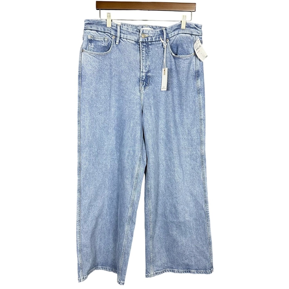 NWT Good American Good Skate Crop Jeans Indigo860 Light Wash 14/32 Inseam 28 Y2K